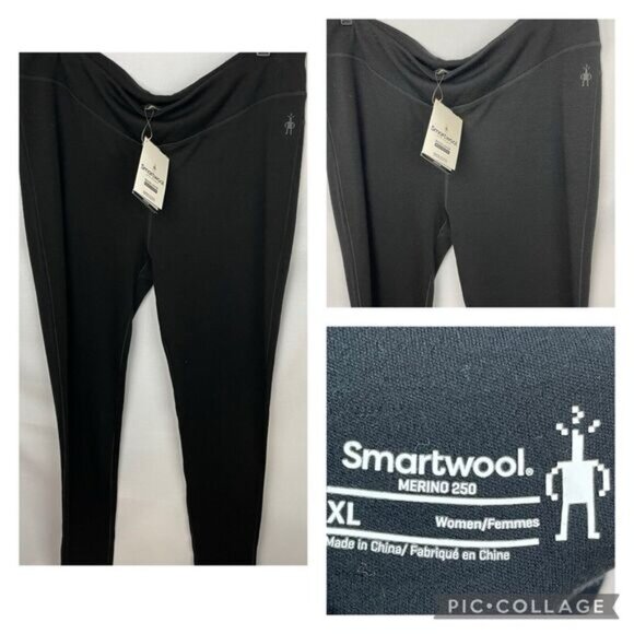 Smartwool Merino 250 Base layer Ladies Pants Black Size XL NWT - Picture 1 of 8